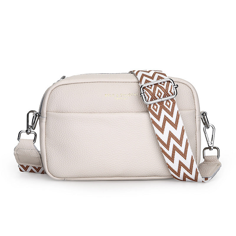 Top Layer Cowhide Small Square Bag for Women Fashion Simple Shoulder Messenger Bag To | Ectron Online