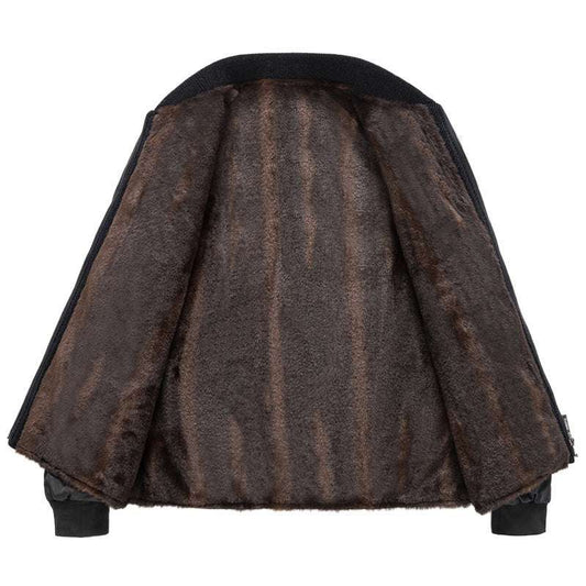 Middle-Aged Fleece-Lined Detachable Two-Piece Winter Coat