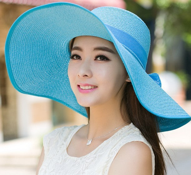 Summer Korean version of the tide hat female folding summer beach hat sun hat