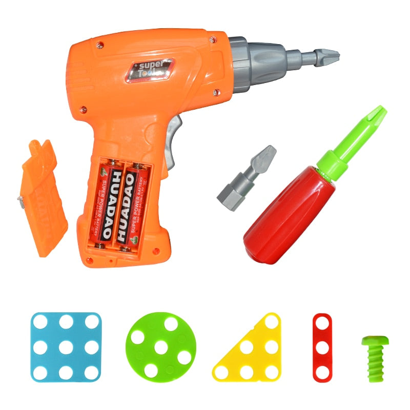 Toy drill set with accessories 
