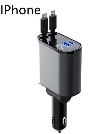 Super Fast Car Charger Adapter for USB & Type-C Metal Car Charger 100W Super Fast Chargi | Ectron Online