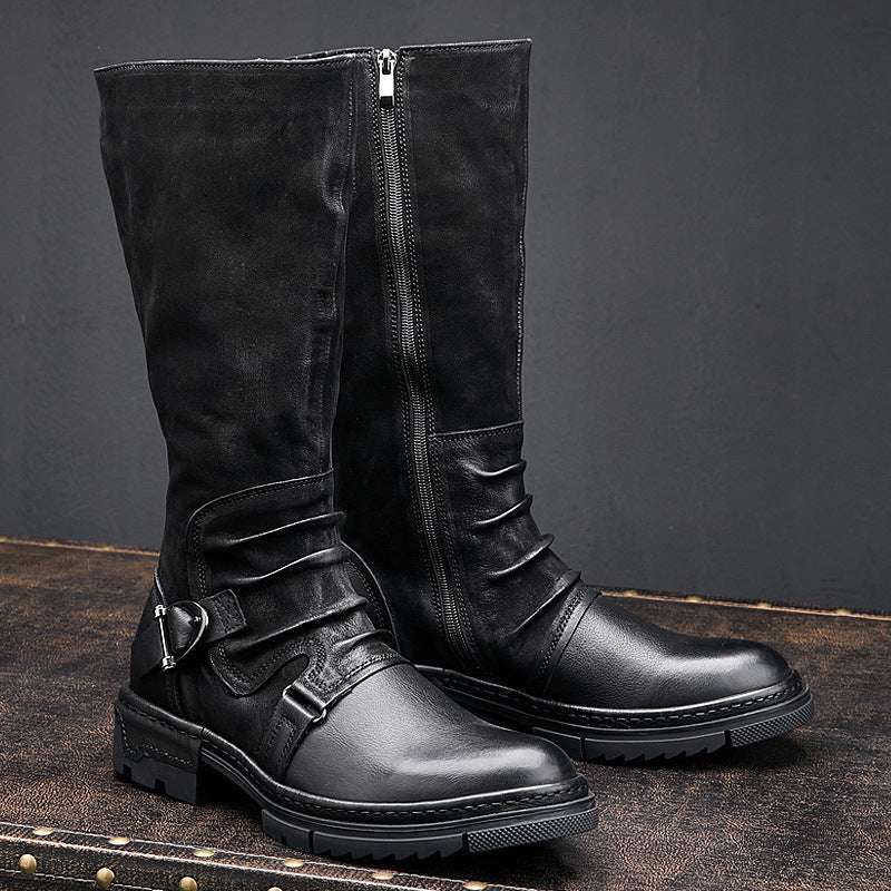 Men’s Fashion Tall Leather Boots – Stylish & Durable

