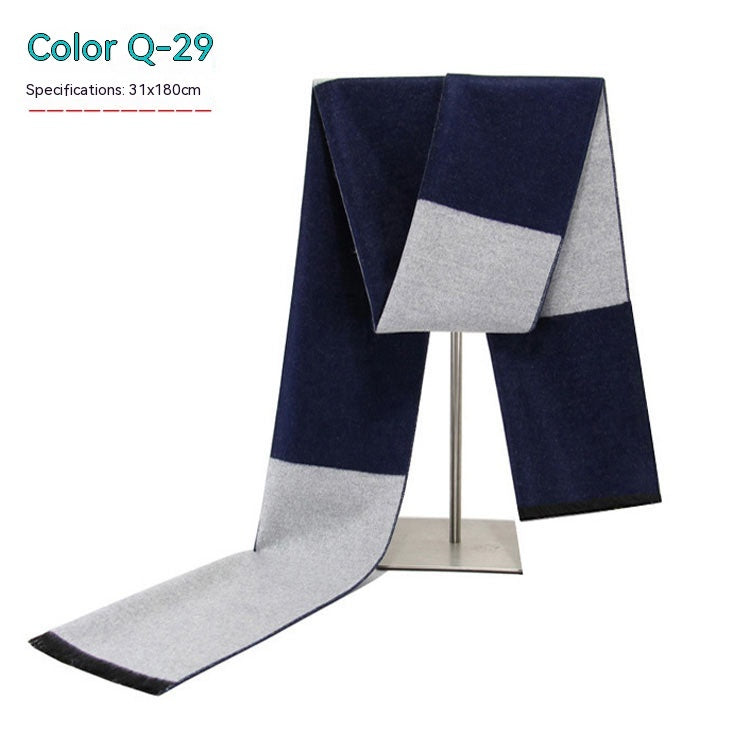 Men's Striped Winter Scarf Men's Striped Winter Warm Artificial Cas | Ectron Online