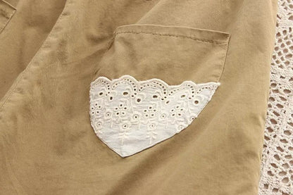 Japanese Embroidered Cotton And Linen Pants For Women