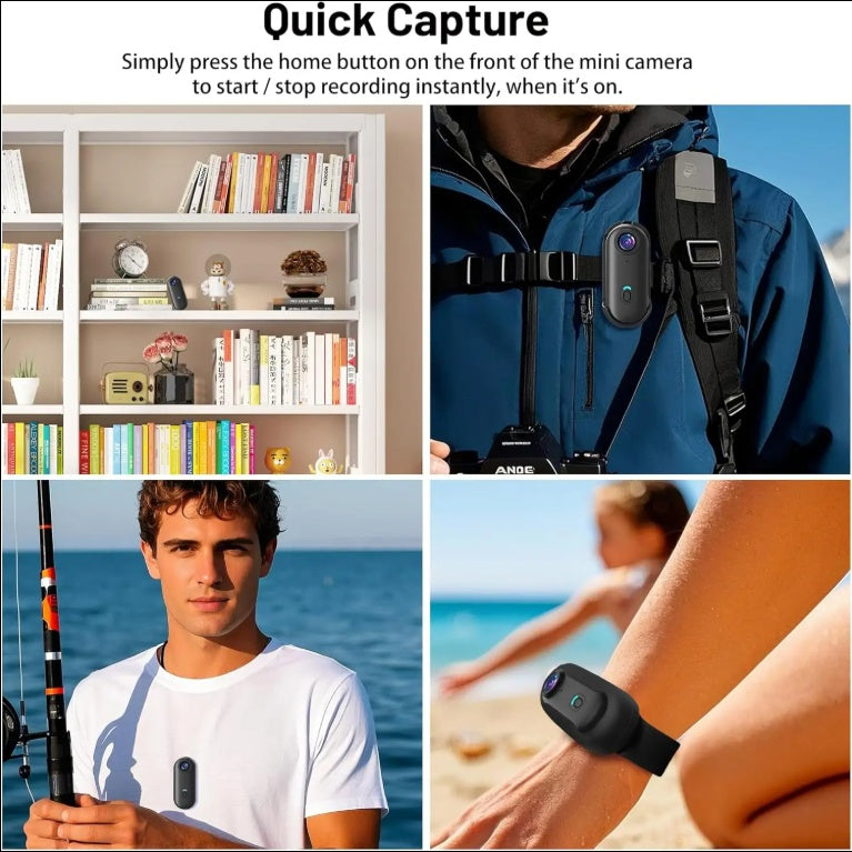 128GB FHD 1080P Mini Body POV Camera - Wearable Action Video Recorder