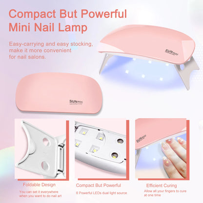 6-Piece Poly Gel Nail Kit with UV Lamp 6 PCS Poly Gel Nail Kit With UV Lamp, Na | Ectron Online