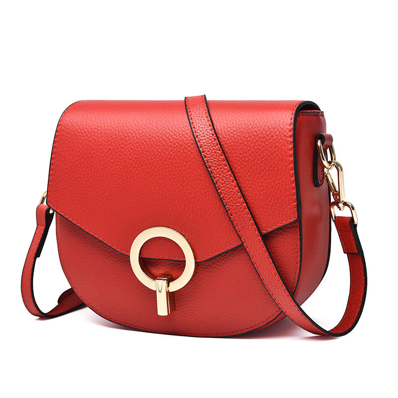 First Layer Cowhide Women's Casual Shoulder Bag Women's Korean Fashion Trend Leather Han | Ectron Online