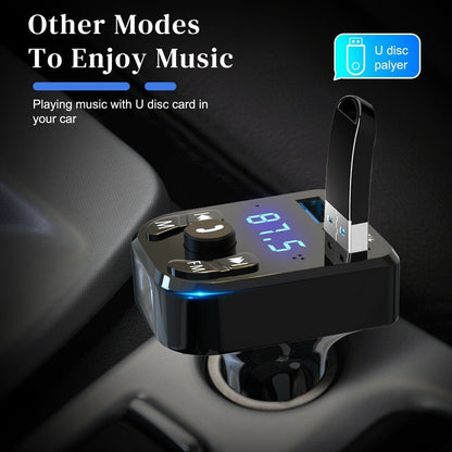 Wireless Car Bluetooth FM Transmitter | MP3 Player & USB Fast Charger Wireless Car Bluetooth FM Transmitter MP | Ectron Online