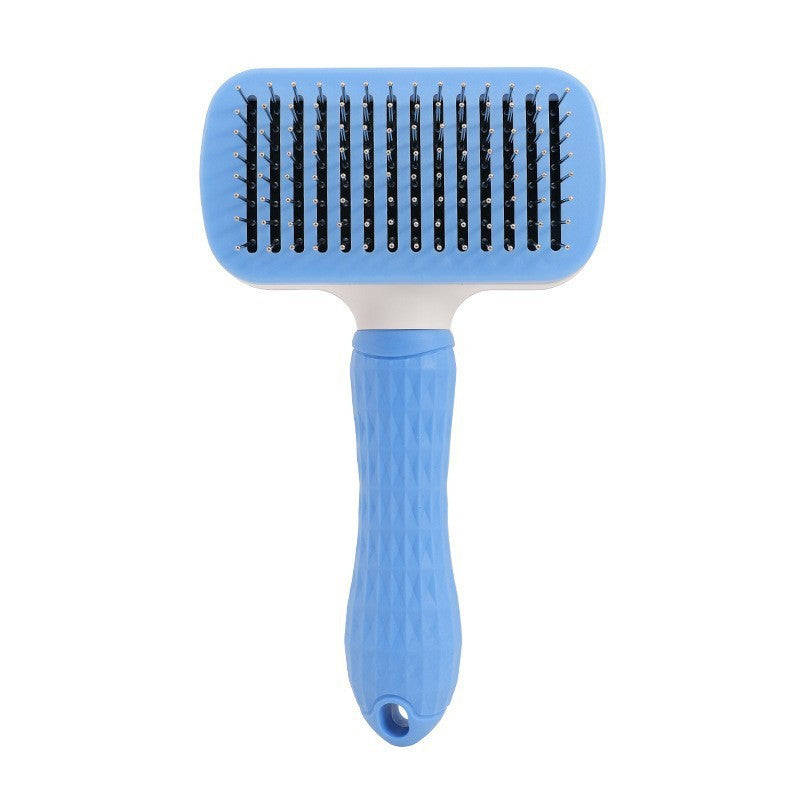 Cat Self-Cleaning Comb Stainless Steel Dog Comb Hair Brush One Key To Remove Floating Artifact