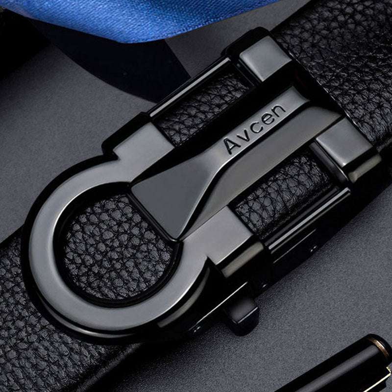 Men's Automatic Buckle Belt - High-End Cowhide & Trend Automatic Buckle High-end Trend Belt | Ectron Online