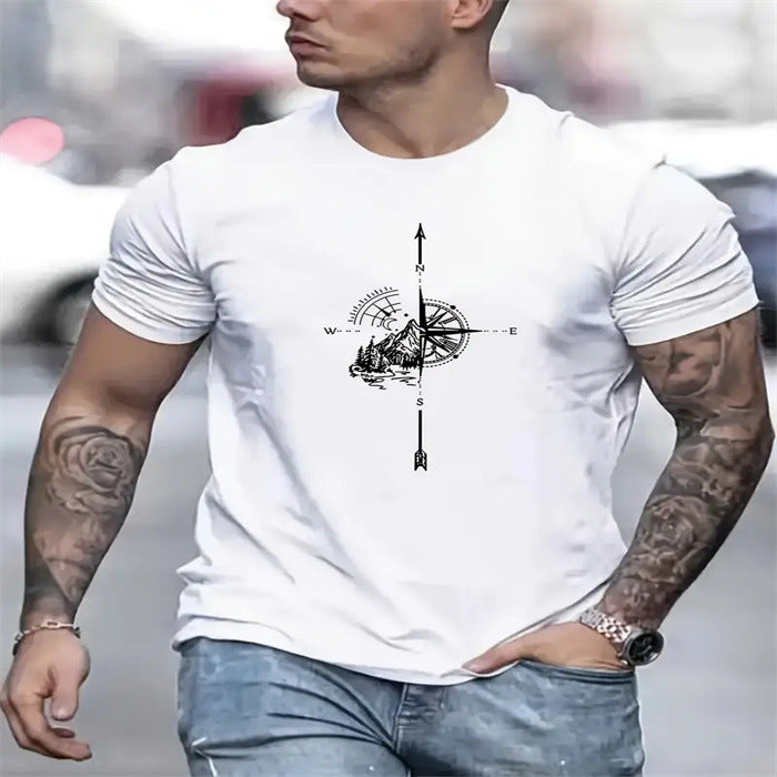 Men’s Casual Round Neck T-Shirt – Stylish & Easy to Match Men's Fashion Leisure Commute All-matchi | Ectron Online
