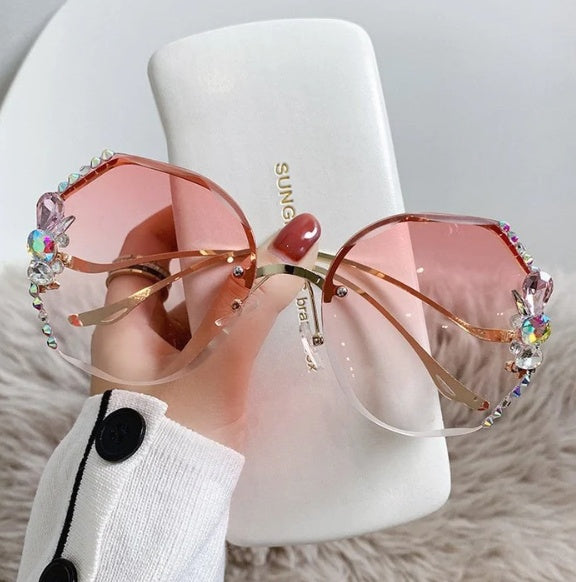 Creative Rhinestone UV Resistant Sunglasses