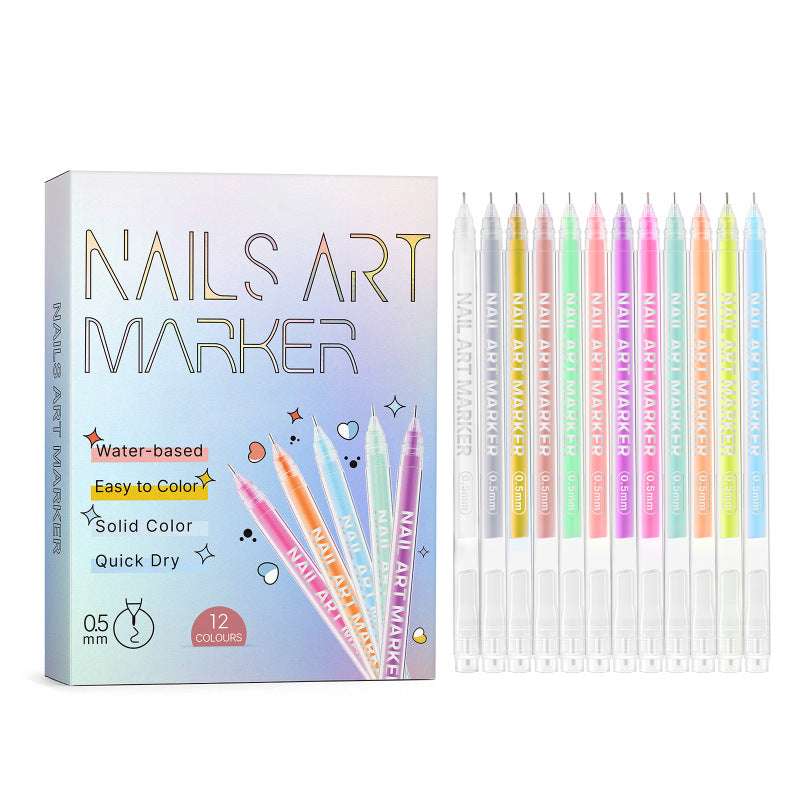 Painted Graffiti Nail Art Highlighter And Outline Graffiti Pen Set