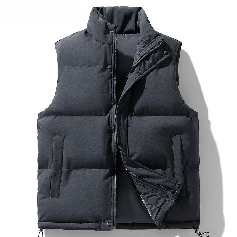 Men's Plus Size Warm Down Cotton Vest Men's Plus Size Stand Collar Sleeveless | Ectron Online