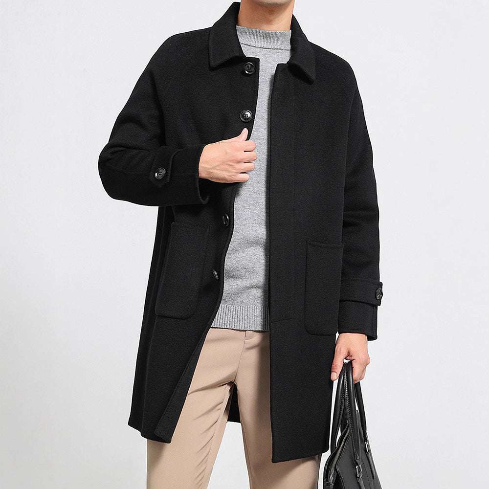 Men's Reversible Wool Mid-Length Coat
