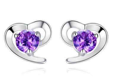 Hypoallergenic Earrings: S925 Silver with Amethyst & Zircon Earrings | Ectron Online