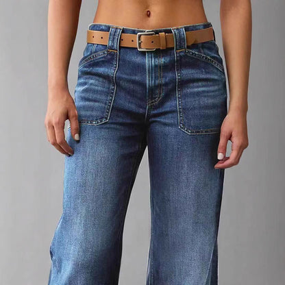 Women's Retro High-Waist Straight Jeans | Slimming All-Matching Denim Retro High Waist Straight Loose Slimming | Ectron Online