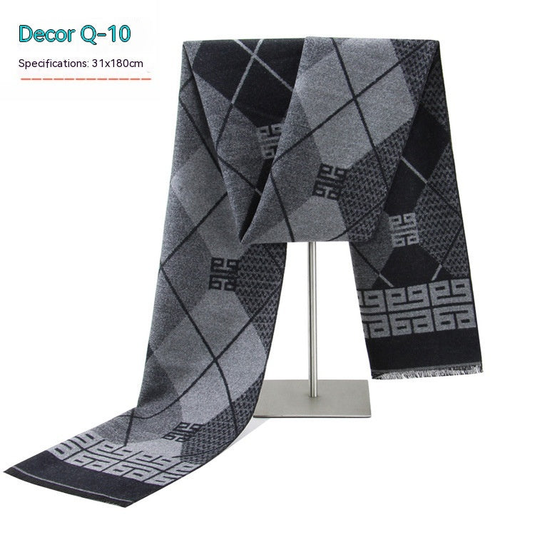 Men's Striped Winter Scarf Men's Striped Winter Warm Artificial Cas | Ectron Online