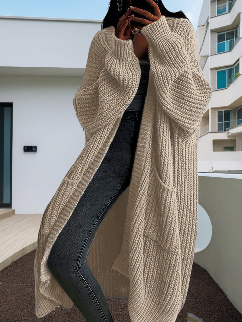 Women's Long Knitted Cardigan | Loose All-Matching Winter Sweater