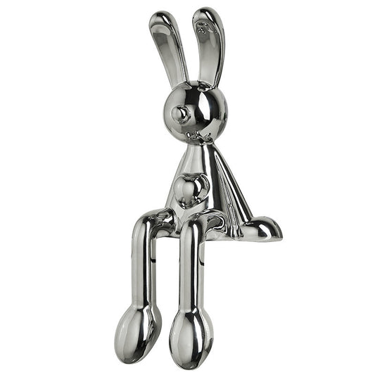 Light Luxury Silver Electroplated Sitting Rabbit Decoration Living Room Wine Cabinet TV