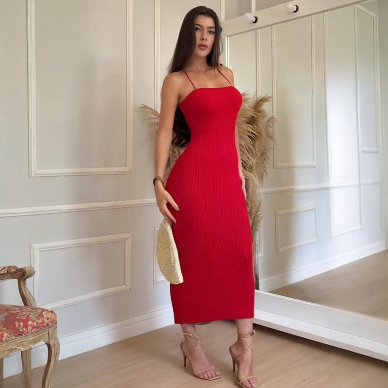 Knitted Sexy Color-Matching Vacation Beach Dress for Women Knitted Sexy Color Matching Vacation Bea | Ectron Online