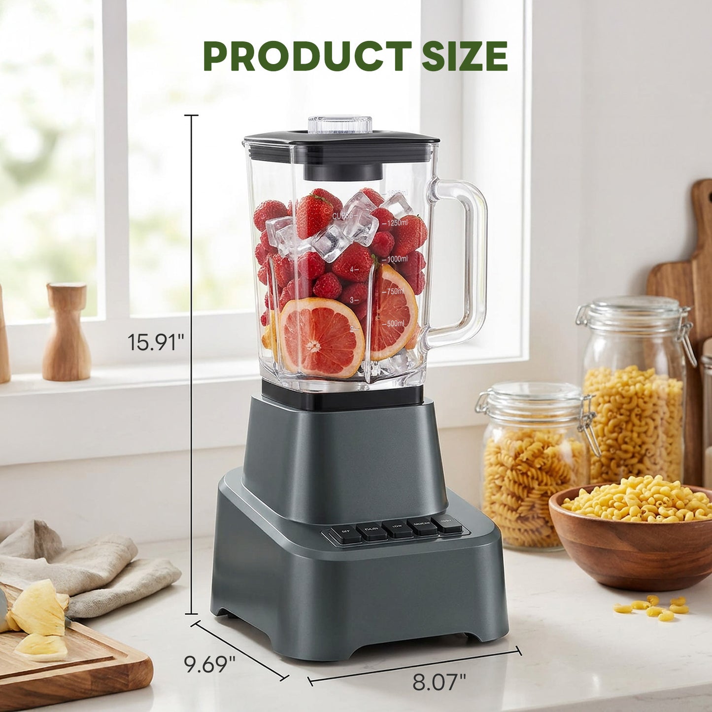 Professional Ice Cream & Smoothie Blender | 54oz Large Glass Jar