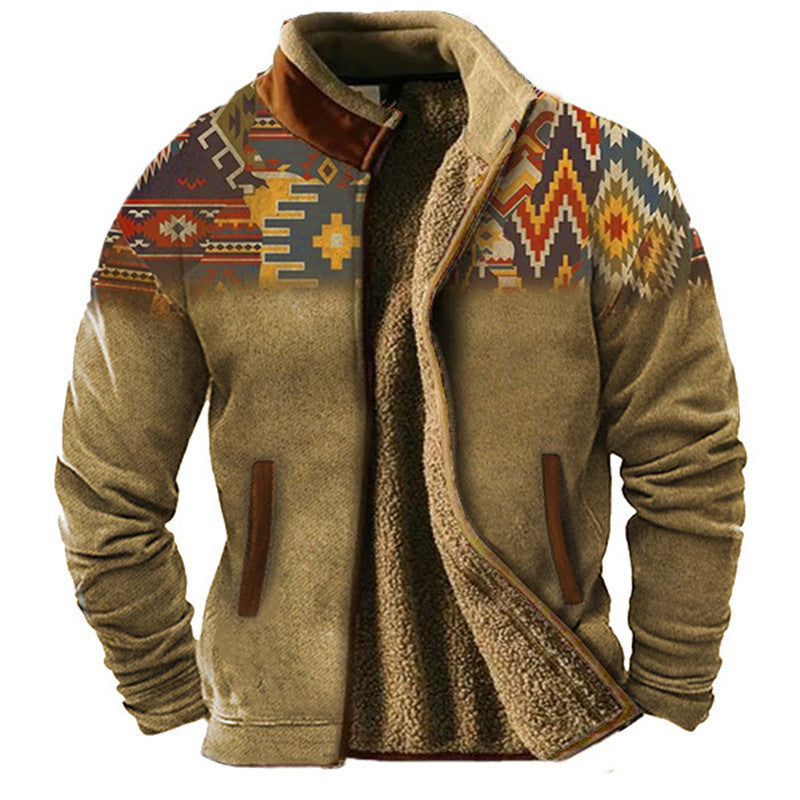 New Men's Fleece-Lined Cotton Jacket