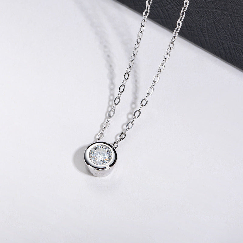 Karat Moissanite Necklace S925 Sterling Silver Pendant