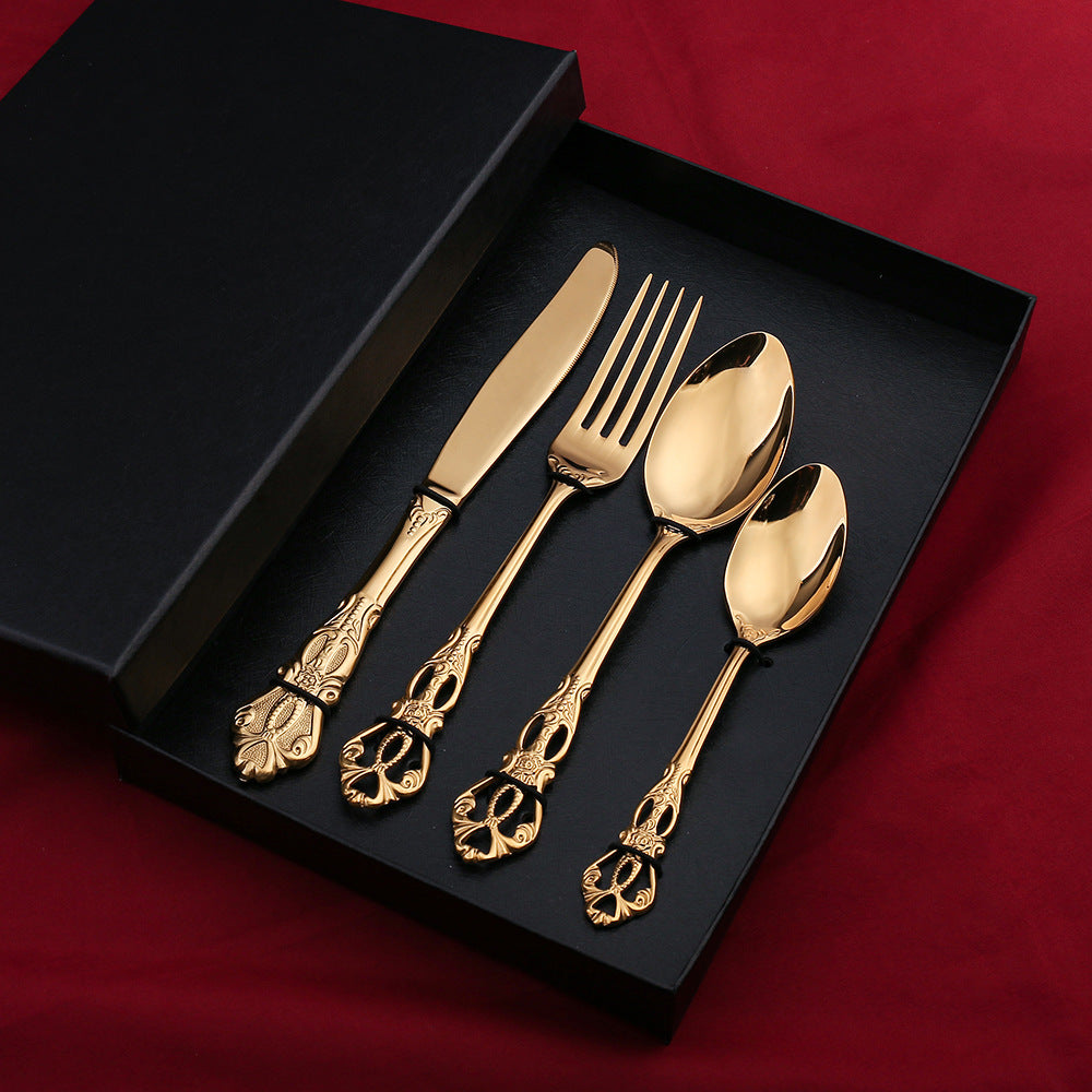 Stainless Steel Western Food Tableware Set Steak Knife And Fork Gift Box Steak Knife, Fork And Spoon