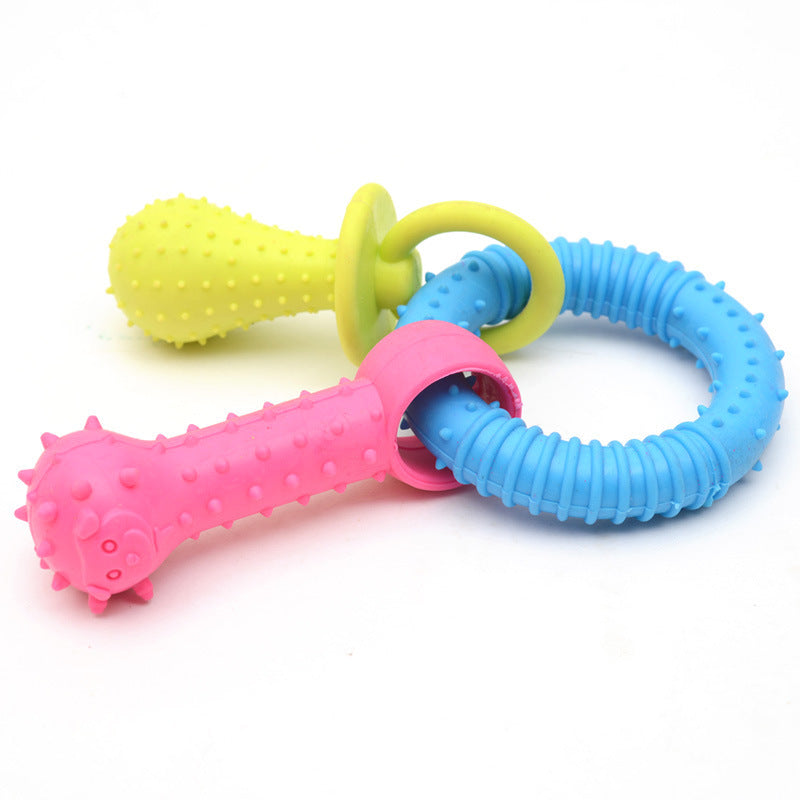 Rubber Barbell Pet Toy – Durable & Fun Chew Toy for Dogs TPR Rubber Barbell Pet Toy | Ectron Online