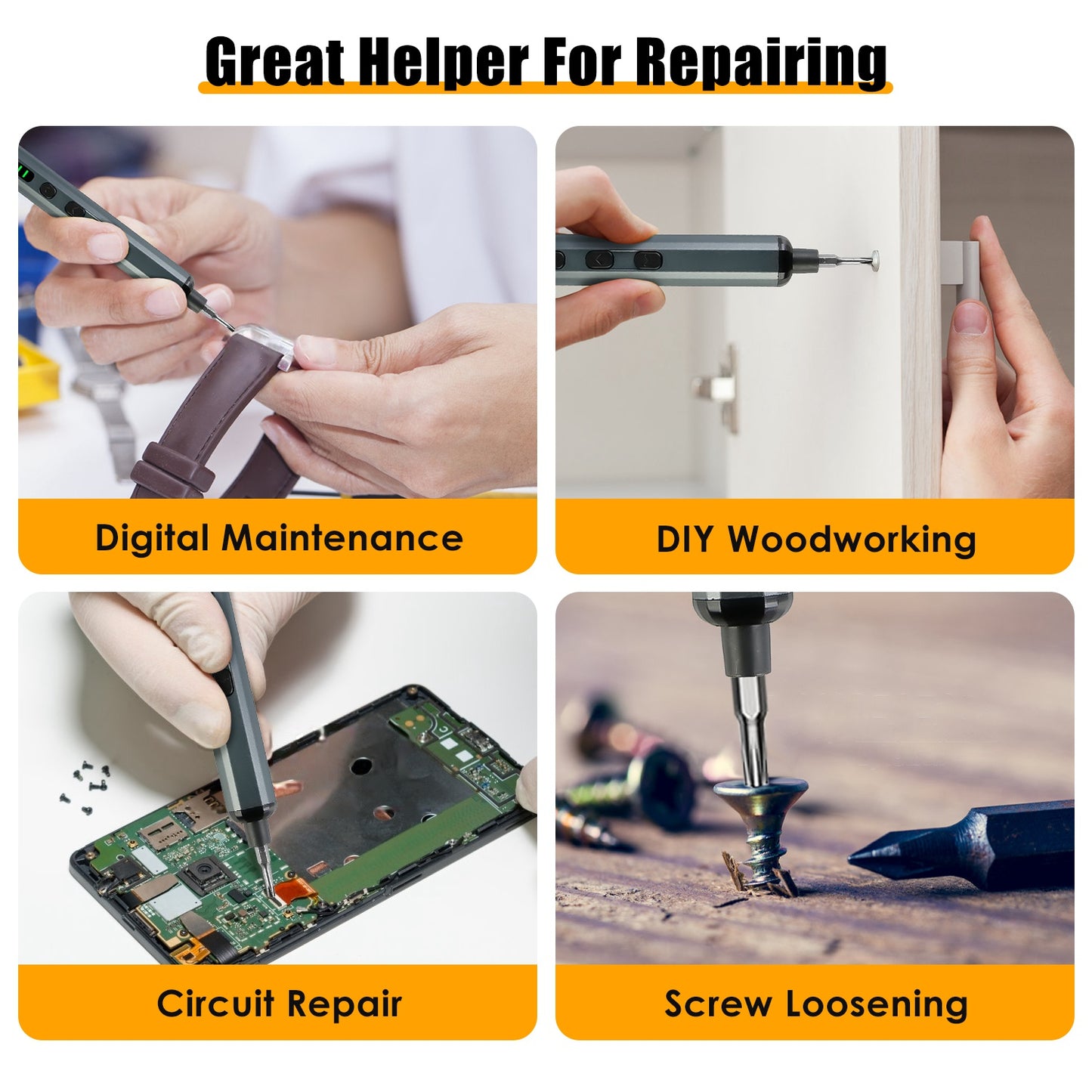 70-in-1 Mini Electric Screwdriver Kit - Rechargeable Repair Tool