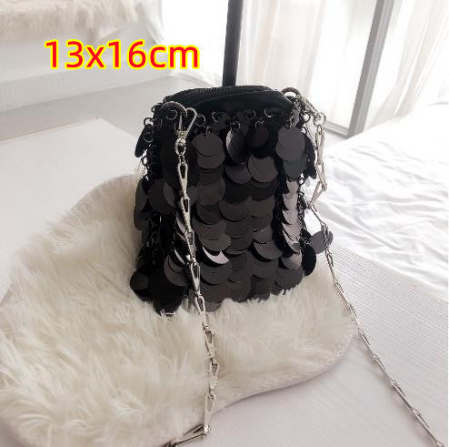 Chain Glitter Sequin Bling Shoulder Bag - Sparkling & Stylish Chain Glitter Sequin Bling Shoulder Bag | Ectron Online
