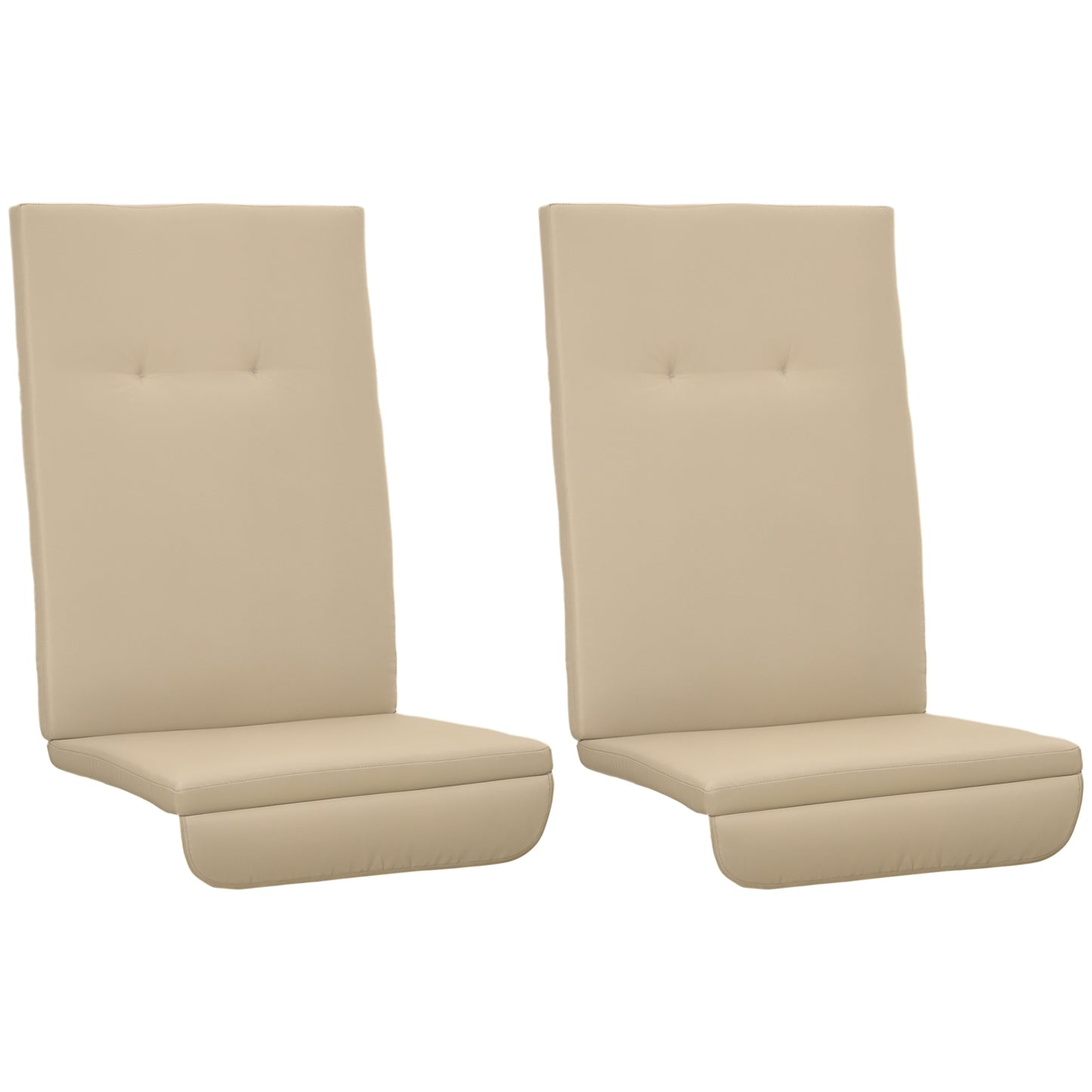 Beige Outdoor Porch Swing Cushions - Set of 2 Tufted Replacement Pads