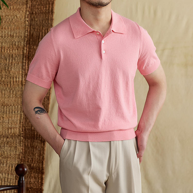 Men’s Cotton Linen Polo – Breathable Solid Business Casual Tee Business Casual Cotton And Linen Polo Co | Ectron Online