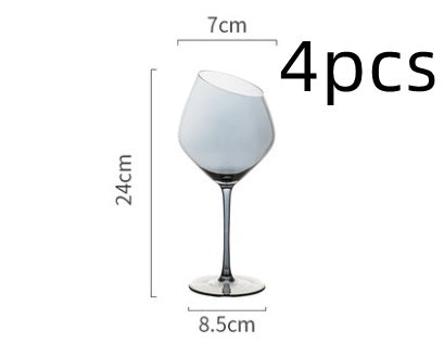 Wine Glass Oblique Mouth, Red Wine Glass Crystal Champagne Glass High-end Goblet Foreign Wine Glass