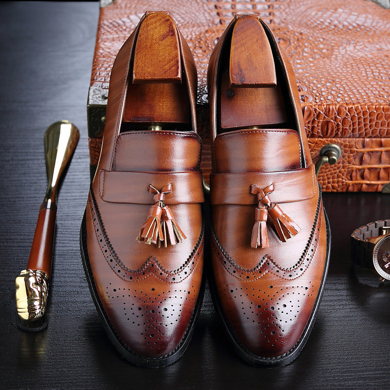 Tassel Men’s Brock Shoes - Large Size, Universal Flat Heel Tassel Men's Shoes Brock Shoes Large Uni | Ectron Online