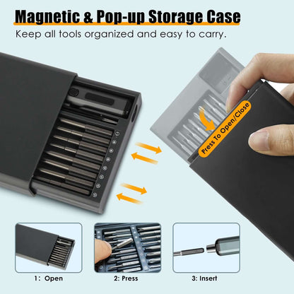 70-in-1 Mini Electric Screwdriver Kit - Rechargeable Repair Tool
