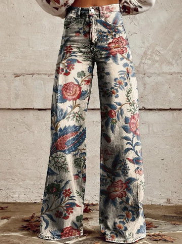 Thin Faux Denim Wide-leg Pants Thin Faux Denim Wide-leg Pants | Ectron Online