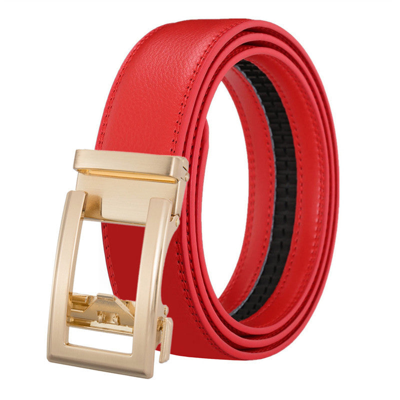Men's Leather Belt - Automatic Buckle, Two-Layer Cowhide Men's Leather Belt Automatic Buckle | Ectron Online