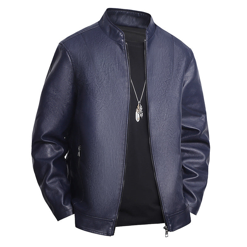 Men's Slim Fit Leather Coat Slim-fit Leather Coat Men's Casual Jacke | Ectron Online