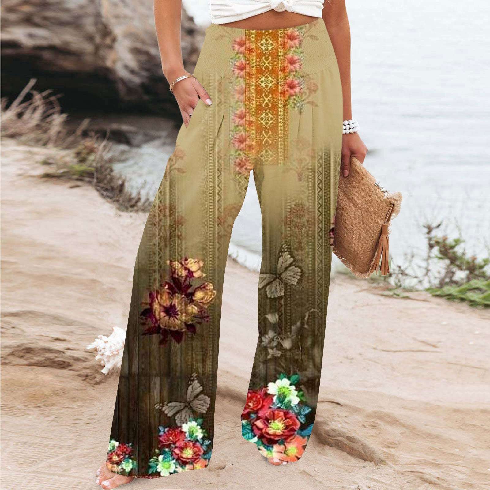 Elegant Series New Printed Loose High Waist Casual Wide Leg Pants Elegant Series New Printed Loose High Wa | Ectron Online