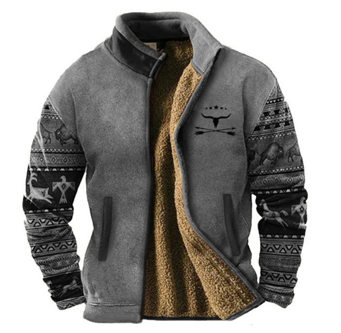 New Men's Fleece-Lined Cotton Jacket New Men's Cotton Clothes Fleece Jacket C | Ectron Online