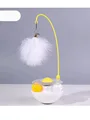 360-degree Rotating Cat Toy Engaging Cat Toys Rolling Ball Teaser Stick with Catnip Bell Feather Wand for Scratch-resistant