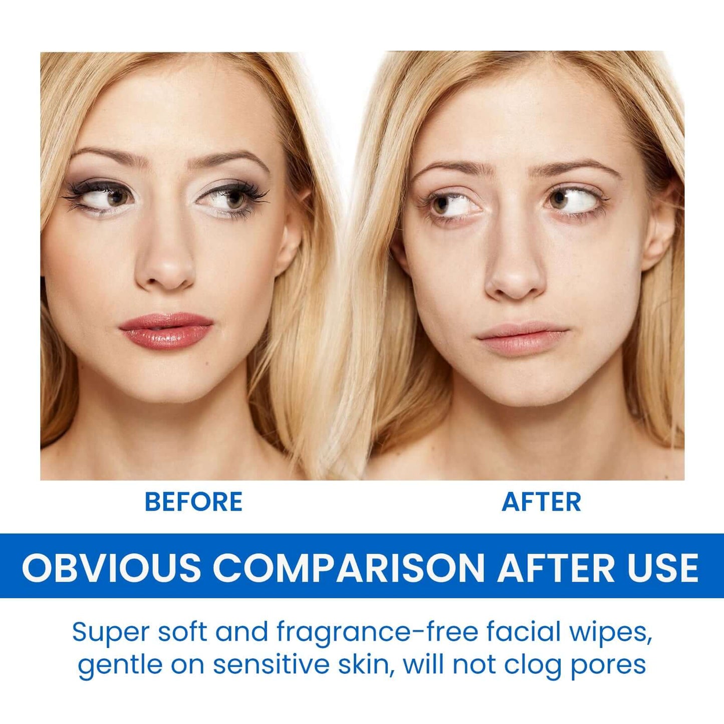 Gentle Makeup Remover Wipes - Deep Cleansing for Face, Eyes & Lips