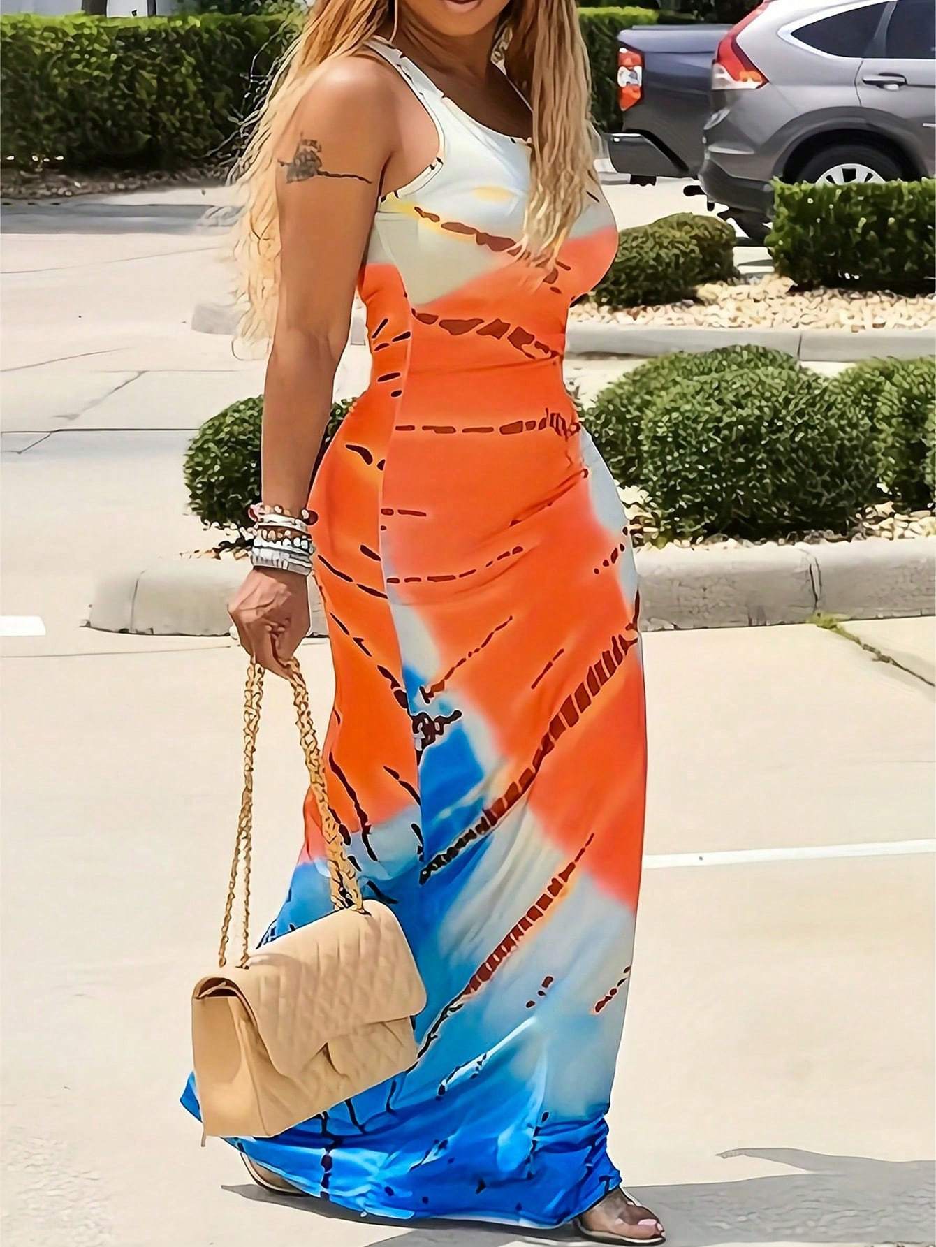 Women’s Fashionable Maxi Dress with Defined Waistline Women Fashionable Long Dress With Waistl | Ectron Online