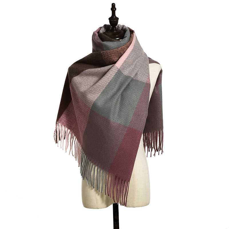 New Cashmere Tassel Thickened Cold And Warm Scarf