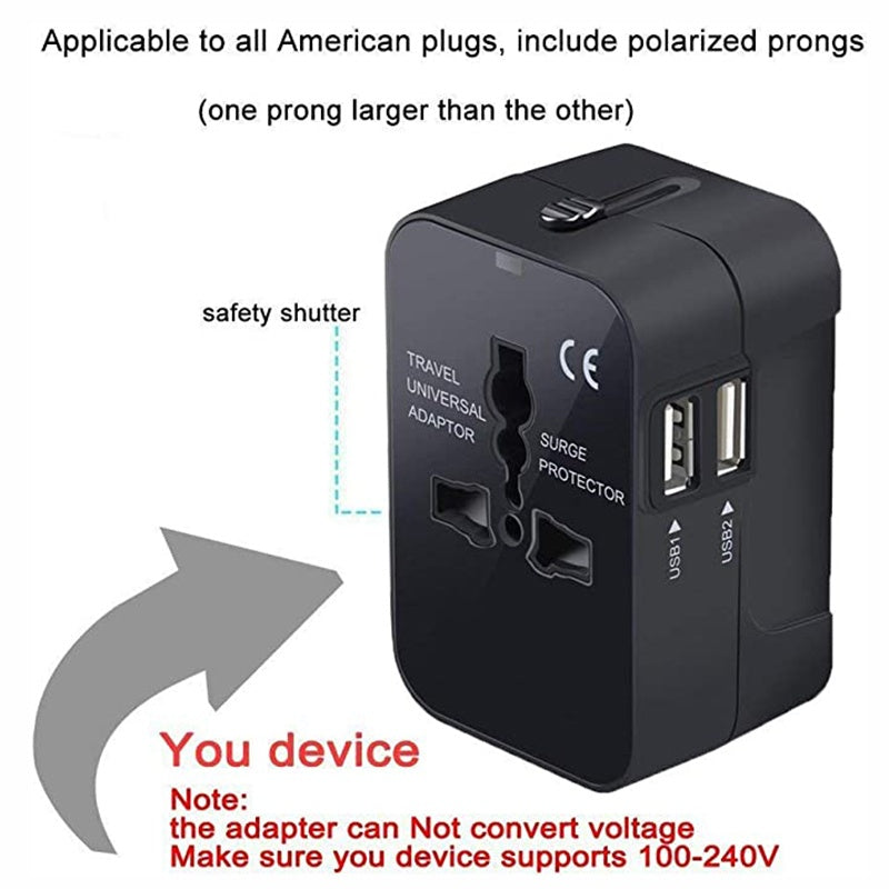 Universal All-in-One Travel Adapter with USB-C | Worldwide Charger