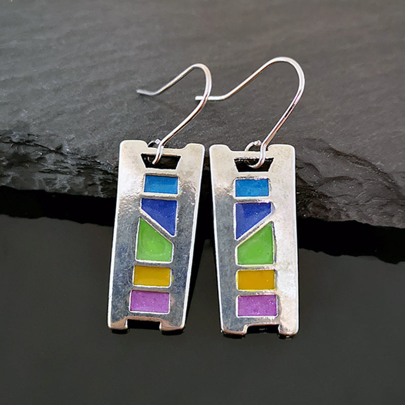 Vintage Mix Color Dangle Earrings - Bohemian Tribal Earrings | Ectron Online