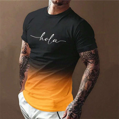 Summer Round Neck Loose Letter Print Short-sleeve