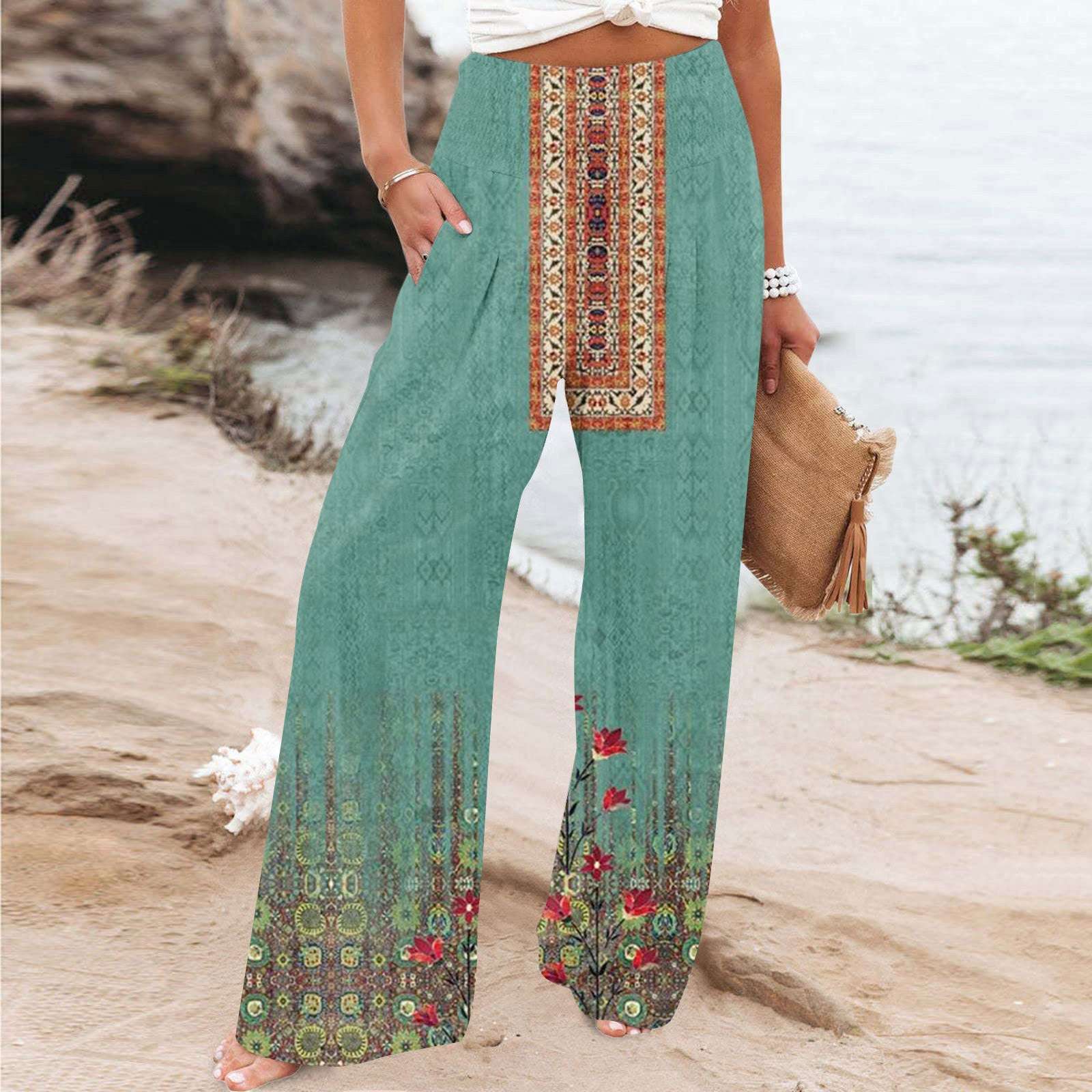 Elegant Series New Printed Loose High Waist Casual Wide Leg Pants Elegant Series New Printed Loose High Wa | Ectron Online